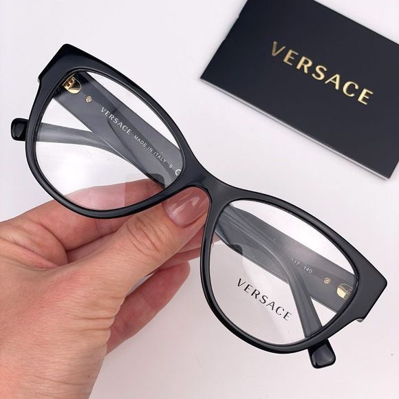 Versace VE3281BA  GB1 Eyeglasses Black Cat Eye Women - Picture 1 of 8